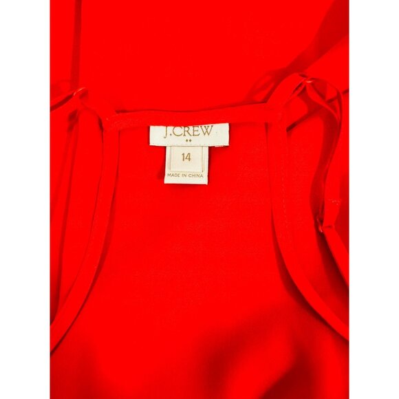 J Crew Outlet Womens Red Spaghetti Strap Sleeveless Tank Top Size 14 Sexy Shirt - Picture 4 of 11